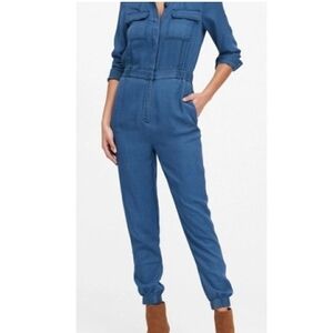 Banana Republic Denim-Blue Utility Jumpsuit